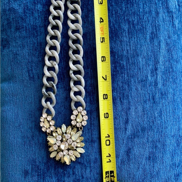 LOGO by Lori Goldstein Gray Link and Rhinestone Necklace - Picture 2 of 4